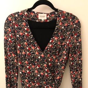 Sezane Floral Wrap Dress